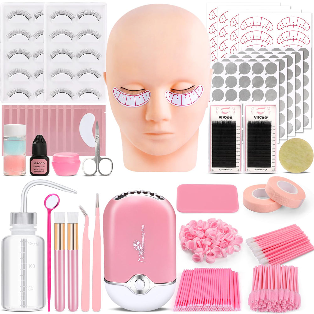 Viscoo mannequin head for eyelash extension practice and training