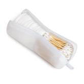 Visfresh cotton round swab travel case with two compartments for organized packing
