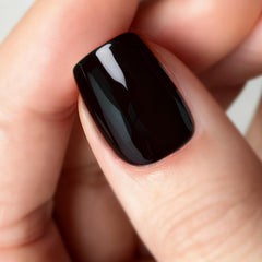 Vishine GelPolish swatches on nails with deep black shade.