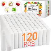 VISRIE 120-pack unlabeled lip balm tubes ready for custom branding and favors