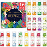 VISRIE 16-pack lip balm flavors assortment with glossy tubes