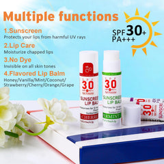 VISRIE coconut oil lip balm highlights nourishing hydration.