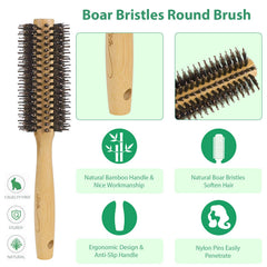 Vista boar bristle hairbrush close-up showing natural oils distribution
