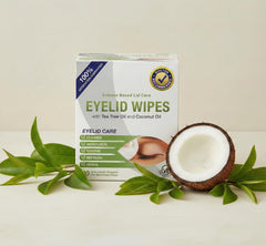 Individually wrapped Lunovus eyelid wipes for hygienic, mess-free daily use.