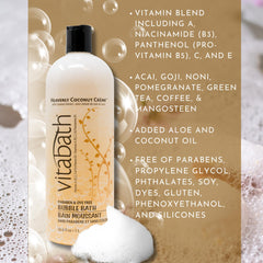 Vitabath Heavenly Coconut Creme, aroma coco-vanilla que perfuma la piel durante el baño.