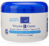Vital Care Crema Vitamina E: frasco de 8 oz para hidratación suave.