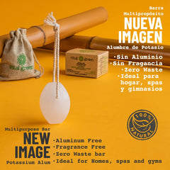 Vital Green Thai alum crystal bar underarm application demonstrates gentle odor control.