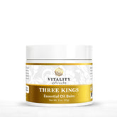 Vitality Three Kings Balm jar closeup demonstrates rich hydration and soothing texture