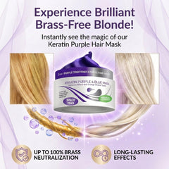 VITAMINS Hair Cosmetics Blue Purple Toner bottle for cooling blonde tones.