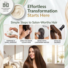 VITAMINS hair cosmetics Keratin Hair Mask applying on damp hair for frizz control.