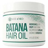 Vitamo Batana oil bottle with pure, cold-pressed formula for hair and scalp care.