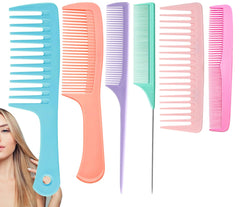 VITMOORY 6-piece comb set for versatile styling and detangling across hair types