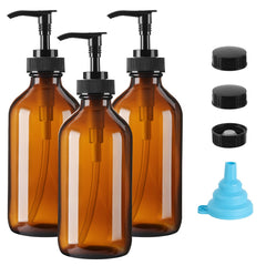 Vitreaux amber glass dispenser with 8oz capacity and pump for convenient hand soap