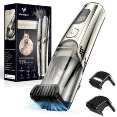 VivaEase vacuum beard trimmer front view for mess-free grooming