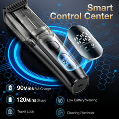 VivaEase vacuum beard trimmer two-speed motor adapts power for styling