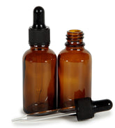 Vivaplex amber bottle with glass dropper for safe essential oil storage on the go.