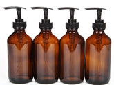 Vivaplex amber glass bottle with pump close-up—secure, leak-resistant packaging.