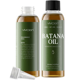 Aceite de Batana Vivccon, frasco-vierte para iniciar ritual capilar suave y nutritivo.