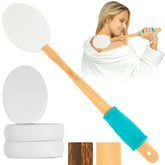 Vive aplicador de loción con mango largo para espalda y pies, alcance cómodo.