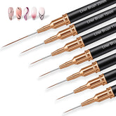 Vivinin 7-piece metallic nail art brush set with 7mm brush for precise long lines