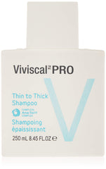 Viviscal Professional champú, bote visible, limpieza suave y cuidado diario del cabello.