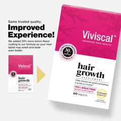 Viviscal woman taking tablets daily to support routine.