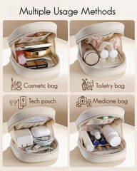 VLANDO waterproof makeup organizer case for women keeps liquids protected.