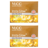 VLCC Insta Gold blanqueador en caja para tono más uniforme.