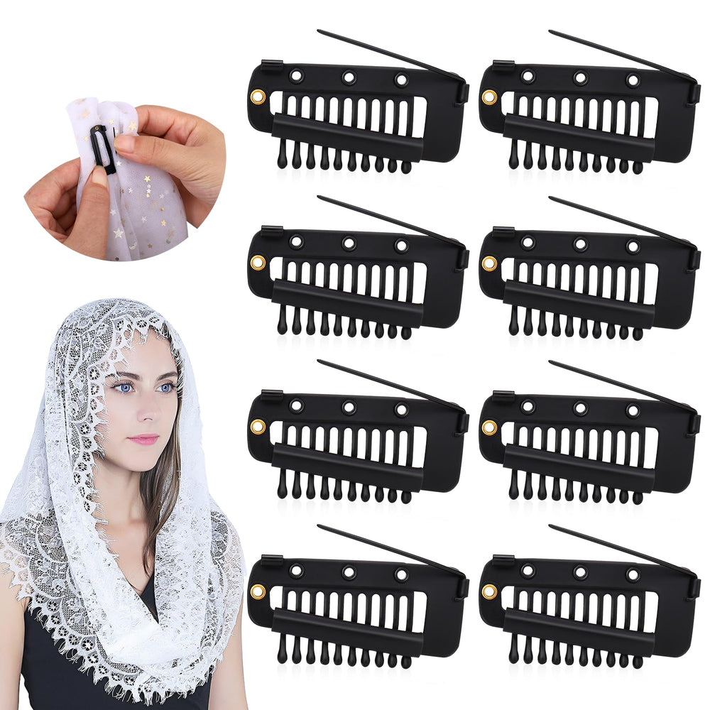 Vodolo chunni clips in black securing a dupatta discreetly.