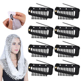 Vodolo chunni clips in black securing a dupatta discreetly.