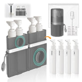 VOGOGE travel bottles with pumps for organized packing and easy dispensing.