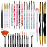 Voiluk 32-piece nail art brush set for versatile designs at home.