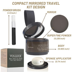 VOLLUCK Root Touch Up Powder applicator sponge eases precise dab application.