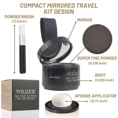 VOLLUCK powder fills thinning hair at the hairline for a fuller appearance.