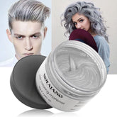 VOLLUCK Silver Grey Hair Wax Pomade bottle close-up showing matte finish and hold.