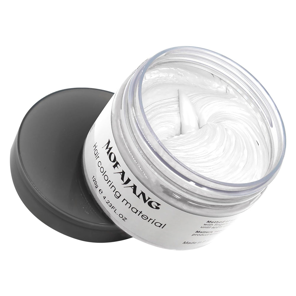 VOLLUCK white hair color wax pomade applied for cosplay-ready styling
