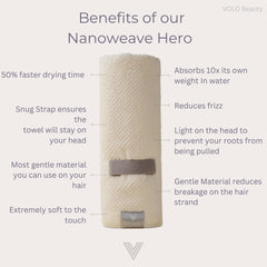 VOLO Hero Hair Towel large wrap fits all hair types comfortably