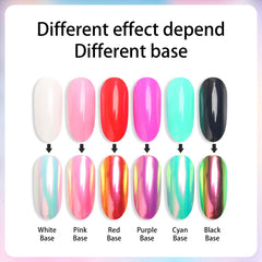 Vonrui pigment powder for nails creates a vivid mirror look when paired with base coats