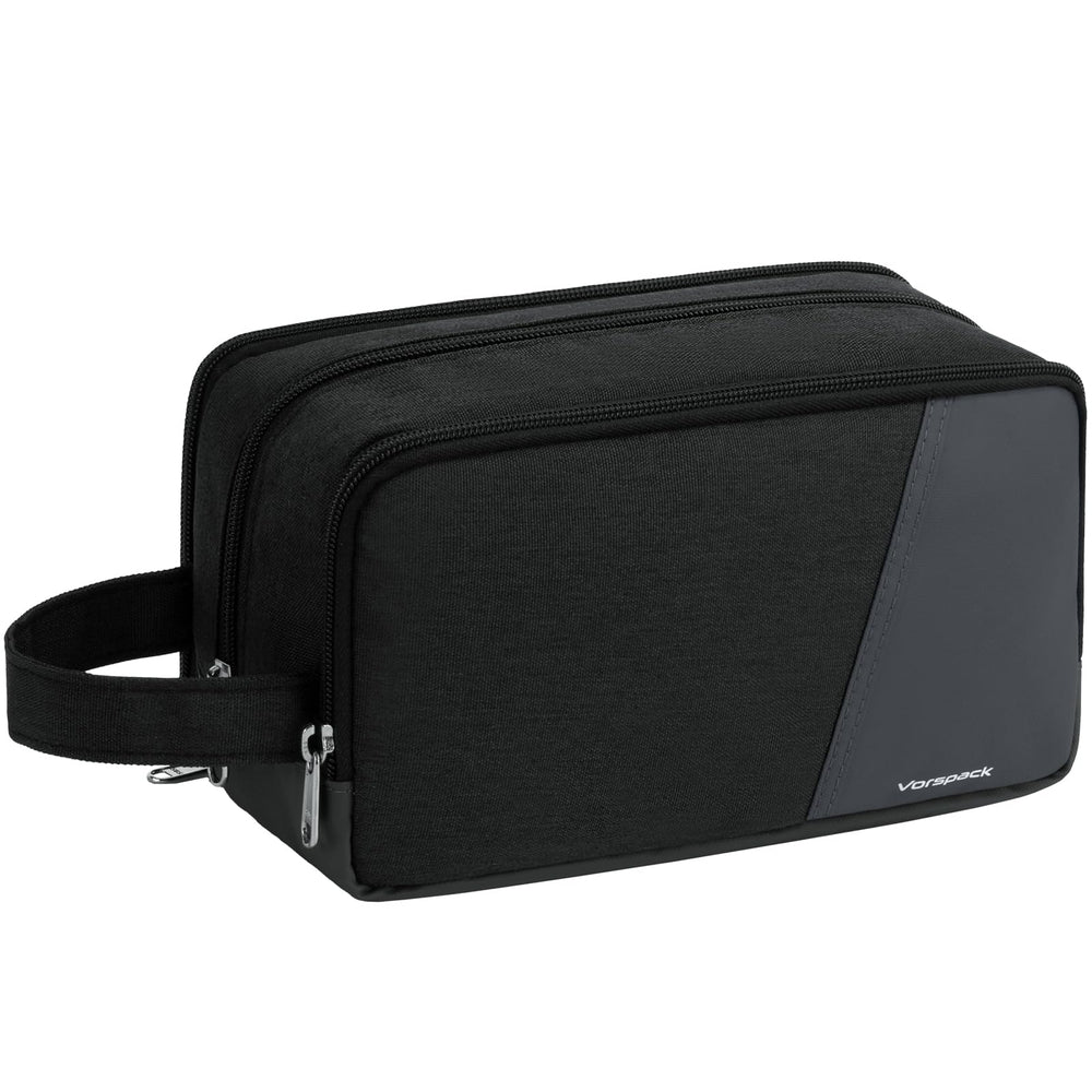 Vorspack travel toiletry bag front compartment for quick access.