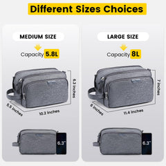Vorspack travel toiletry bag dual zipper opening for easy access without snagging