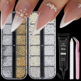 VOTACOS nail pearls packaging showing two styles for at-home art