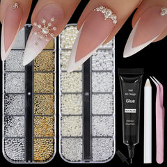 VOTACOS nail pearls packaging showing two styles for at-home art