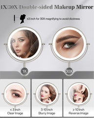 VPU mirror showing full face view at 1X for overall makeup check