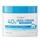 VREKEF Urea Cream bottle showing 40% urea and 2% salicylic acid for foot care