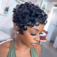 VRZ Pixie Cut Wig glueless cap design supports quick, comfortable styling.