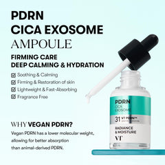 VT COSMETICS PDRN Cica Exosome Ampolla, textura ligera en la palma, absorción rápida