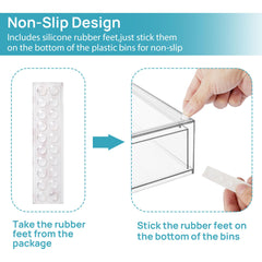 Vtopmart bathroom vanity use with clear bins keeping surfaces dust-free.