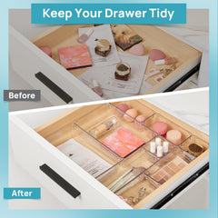 Vtopmart clear acrylic storage trays tidy vanity, bathroom, or office spaces.