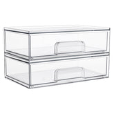 Vtopmart clear stackable drawers front view for easy vanity organization