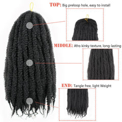 Vustbeauty Marley Twist 24-inch crochet hook and rings included for quick install.